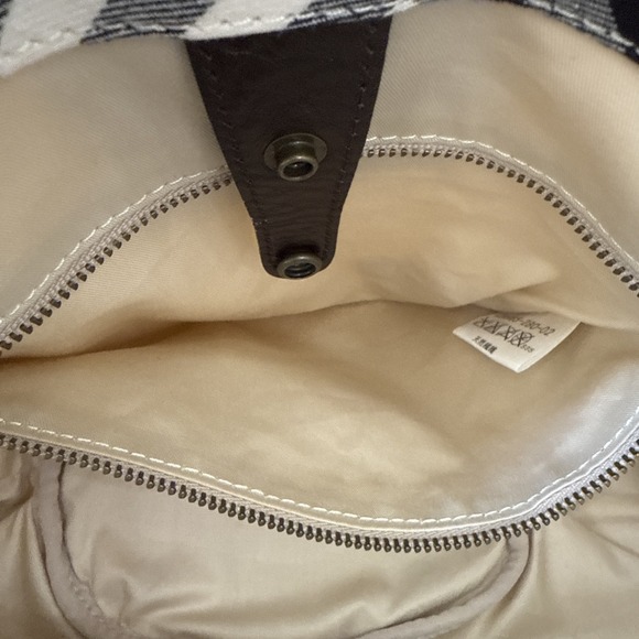 BURBERRY Blue Label Tote Bag Purse Handbag Leather‎ Raffia Straw Beige Cresent - Picture 10 of 15